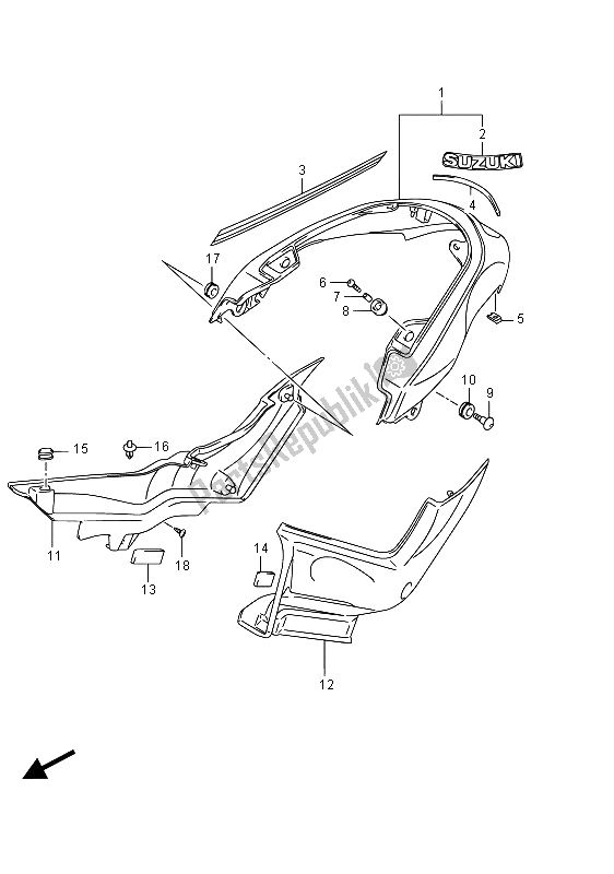 Todas las partes para Guardabarros Trasero (vzr1800bz E02) de Suzuki VZR 1800 BZ M Intruder 2015