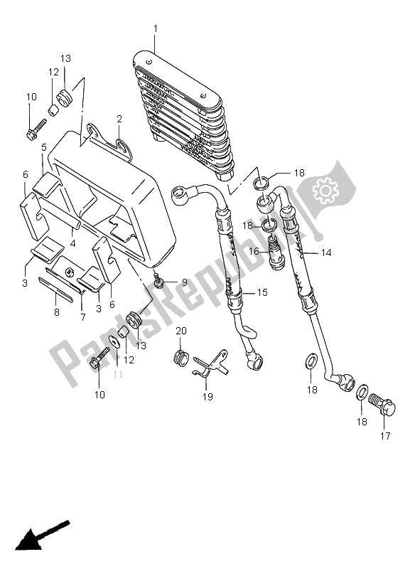 Todas las partes para Enfriador De Aceite de Suzuki VS 1400 Intruder 1996