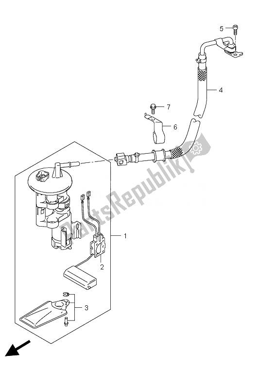 All parts for the Fuel Pump of the Suzuki UH 125 Burgman 2010