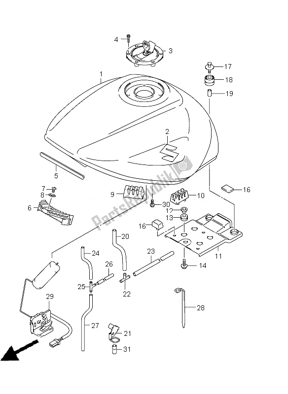 Toutes les pièces pour le Réservoir D'essence du Suzuki GSF 650 Nsnasa Bandit 2010