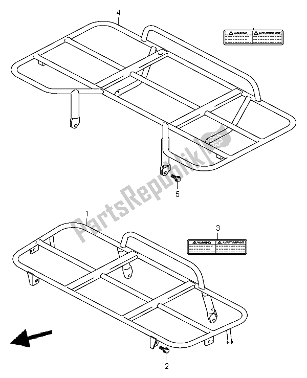 Tutte le parti per il Vettore (f. No. 5saak46k3x102000) del Suzuki LT A 400F Eiger 4X4 2006