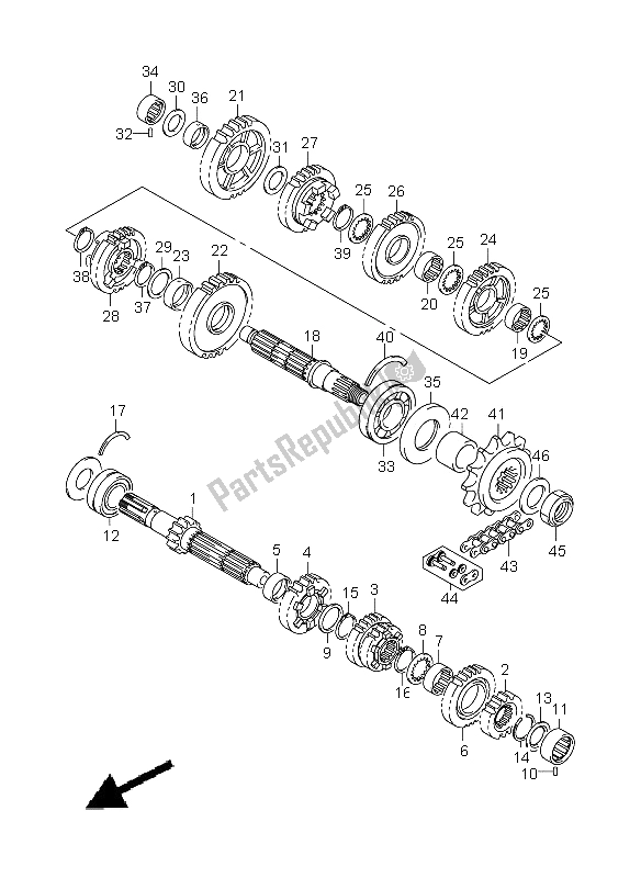 All parts for the Transmission of the Suzuki GSX R 1000 2005