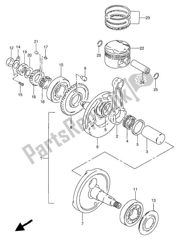 Todas as partes de Virabrequim do Suzuki GN 250 1990