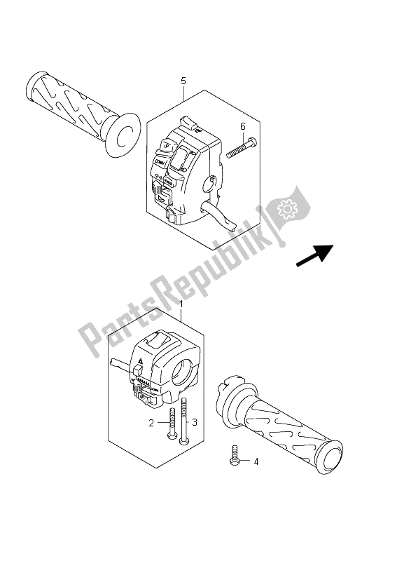 All parts for the Handle Switch (an650a E24) of the Suzuki AN 650A Burgman Executive 2011