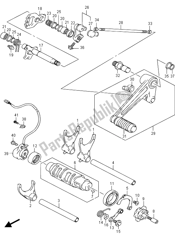 Toutes les pièces pour le Changement De Vitesse du Suzuki GSX 1300 RA Hayabusa 2015