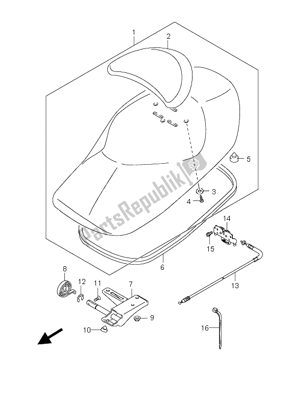 Todas las partes para Asiento de Suzuki UH 200 Burgman 2008