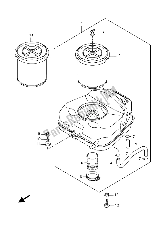 Toutes les pièces pour le Purificateur D'air du Suzuki LT A 750 XZ Kingquad AXI 4X4 2015