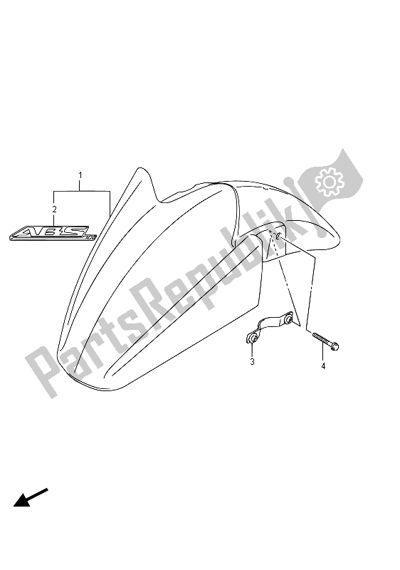 All parts for the Front Fender of the Suzuki GSF 1250 SA Bandit 2015