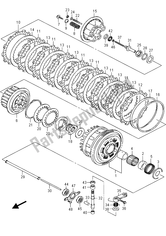 Toutes les pièces pour le Embrayage du Suzuki GSX R 750 2015