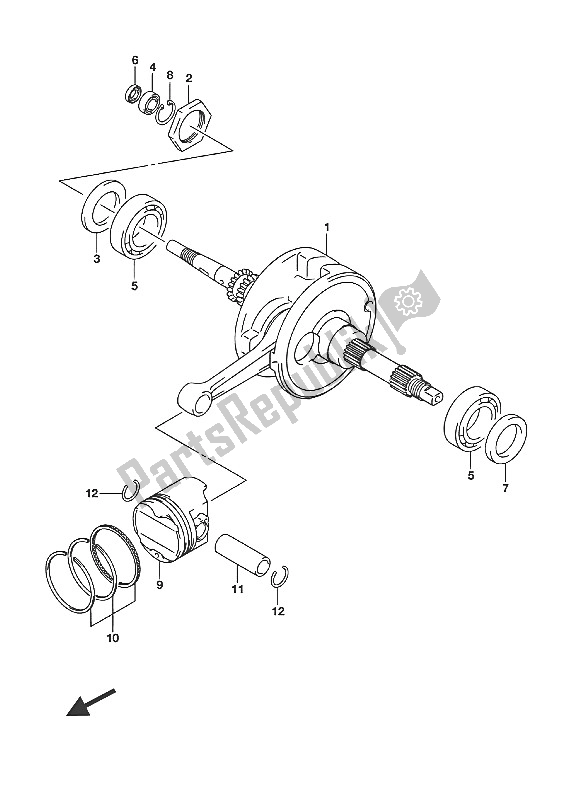 All parts for the Crankshaft of the Suzuki UH 200A Burgman 2016