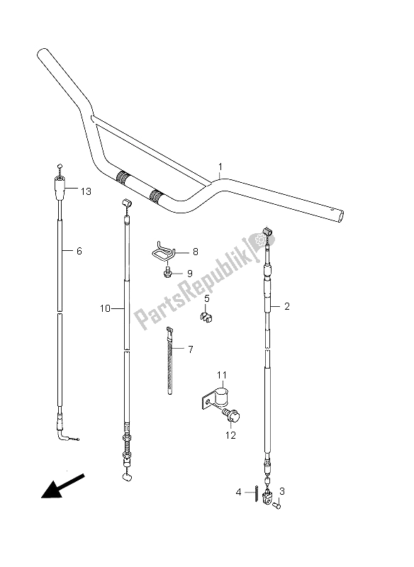 All parts for the Handlebar (sw-e28) of the Suzuki DR Z 125 SW LW 2012