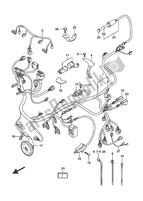 All parts for the Wiring Harness (uh125 P02) of the Suzuki UH 125A Burgman 2016