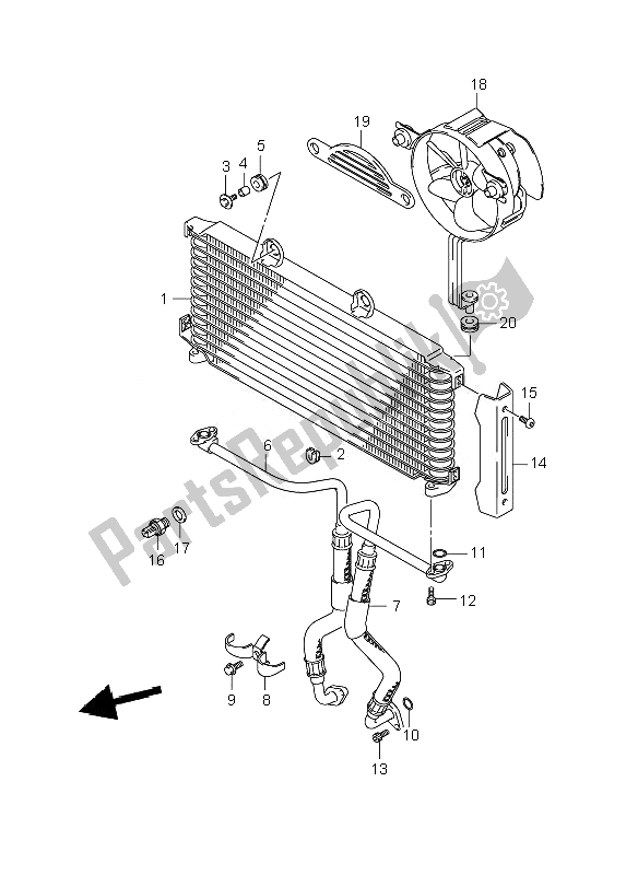 Tutte le parti per il Radiatore Dell'olio del Suzuki GSX 1400Z 2007