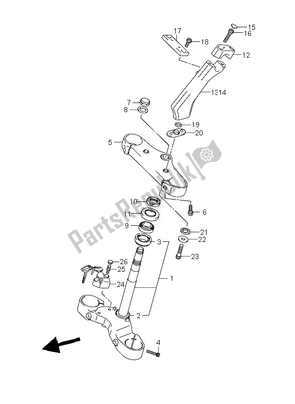 Todas as partes de Haste De Direção do Suzuki VZR 1800 RZ M Intruder 2007