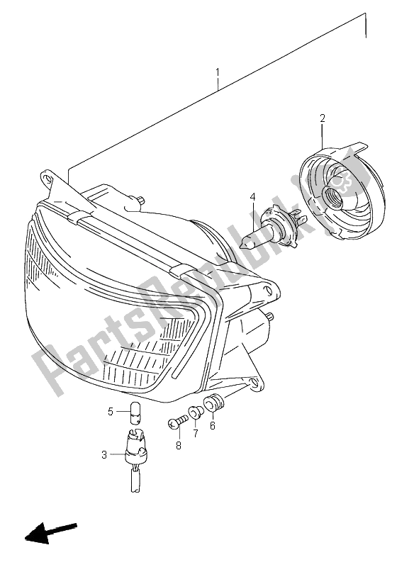 Toutes les pièces pour le Lampe Frontale du Suzuki RF 600R 1997