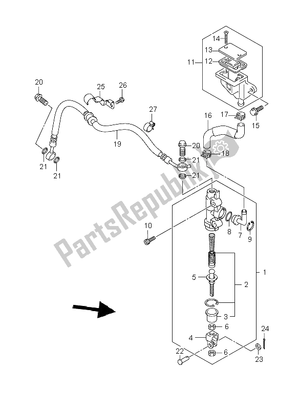 Todas las partes para Cilindro Maestro Trasero de Suzuki GSR 600 2006