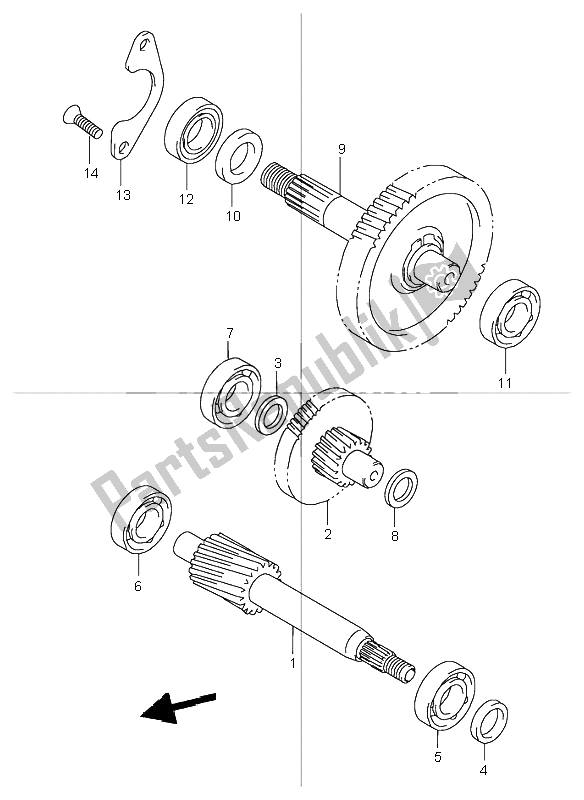 All parts for the Transmission (2) of the Suzuki TR 50S Street Magic 1999