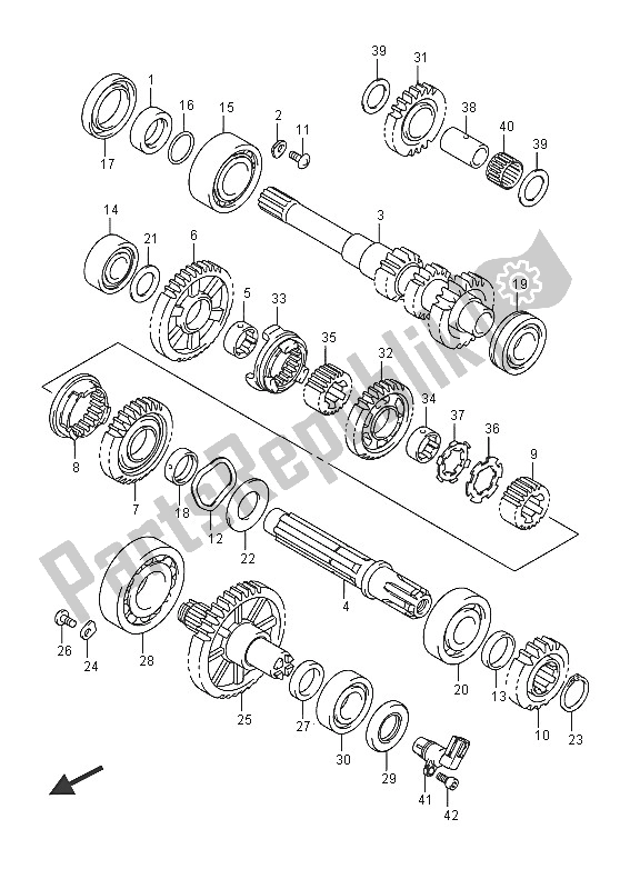 All parts for the Transmission (2) of the Suzuki LT A 750 XPZ Kingquad AXI 4X4 2016