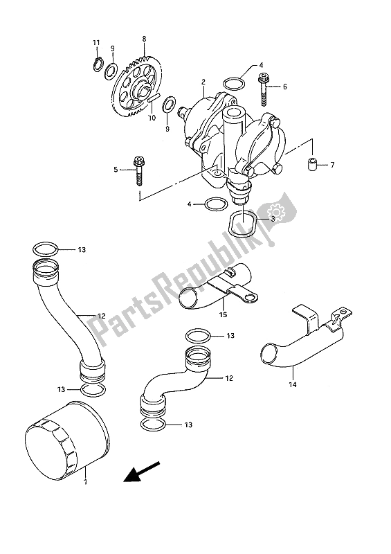 Tutte le parti per il Pompa Dell'olio del Suzuki GSX 1100F 1993