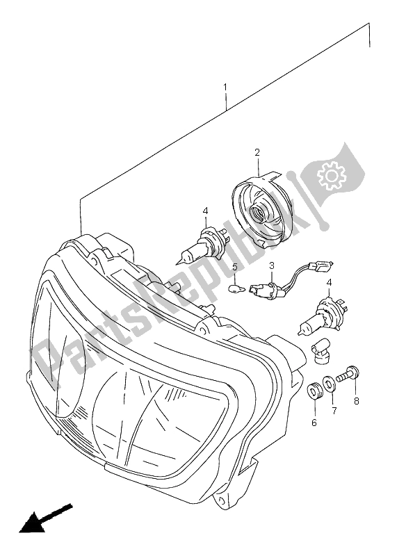 Toutes les pièces pour le Lampe Frontale (e2-e24) du Suzuki GSX R 600 1998