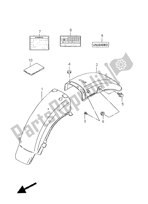 All parts for the Rear Fender of the Suzuki GN 125E 1997