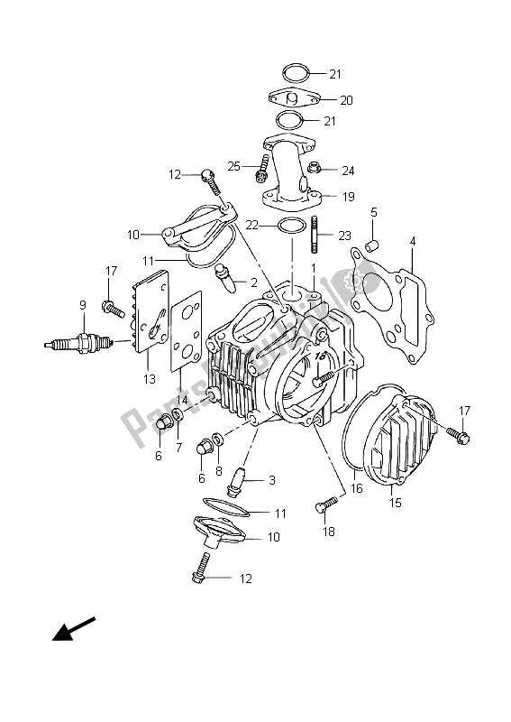 Tutte le parti per il Testata del Suzuki DR Z 70 2015