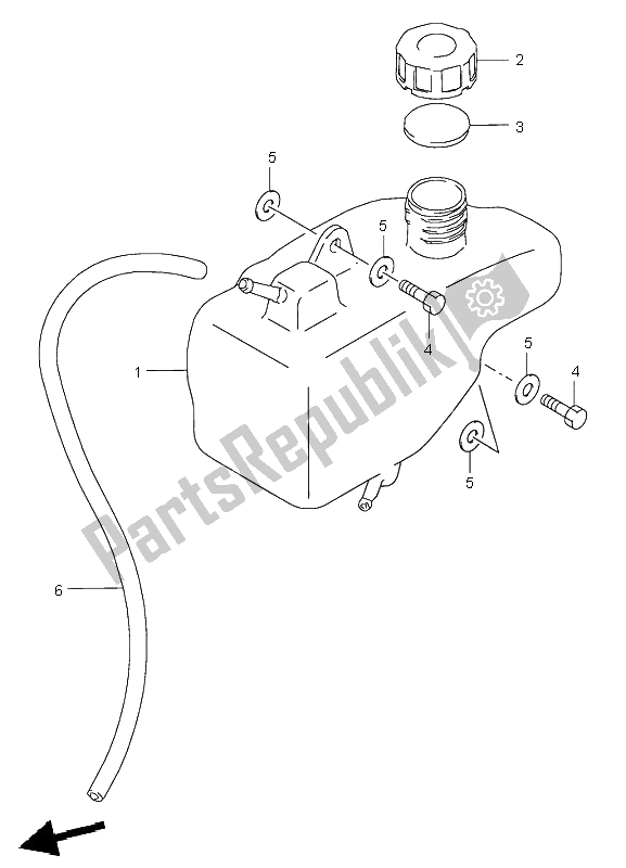 All parts for the Oil Tank of the Suzuki LT 80 Quadsport 2004