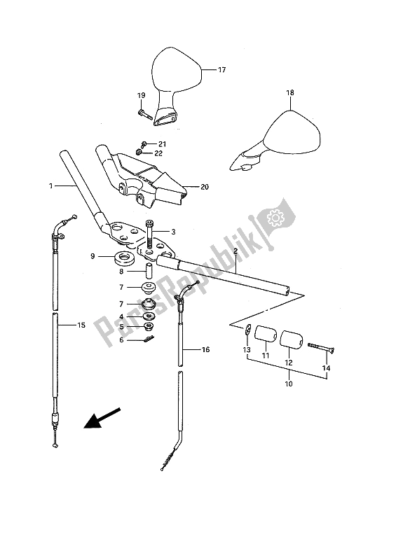 Alle onderdelen voor de Stuur van de Suzuki GSX 1100F 1992