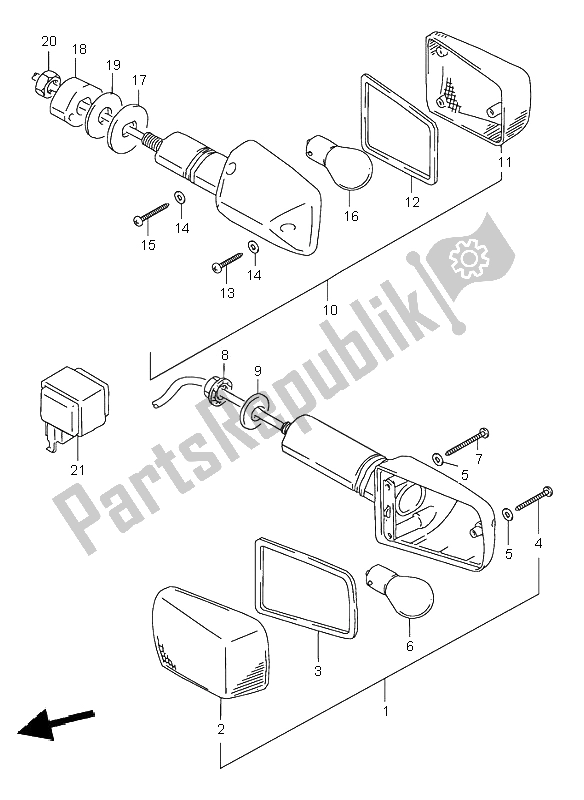 Toutes les pièces pour le Feu Clignotant (e17) du Suzuki GSF 600S Bandit 1996