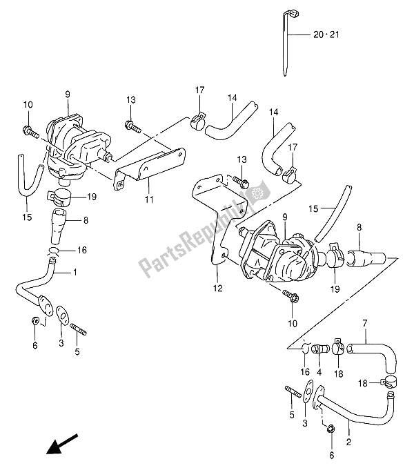 Toutes les pièces pour le Deuxième Air (e18-e39 F. No. Vs52a- 100507) du Suzuki VS 800 GL Intruder 1994