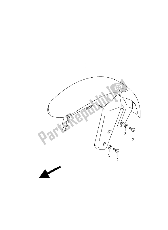 Tutte le parti per il Parafango Anteriore del Suzuki VZ 800 Marauder 2005