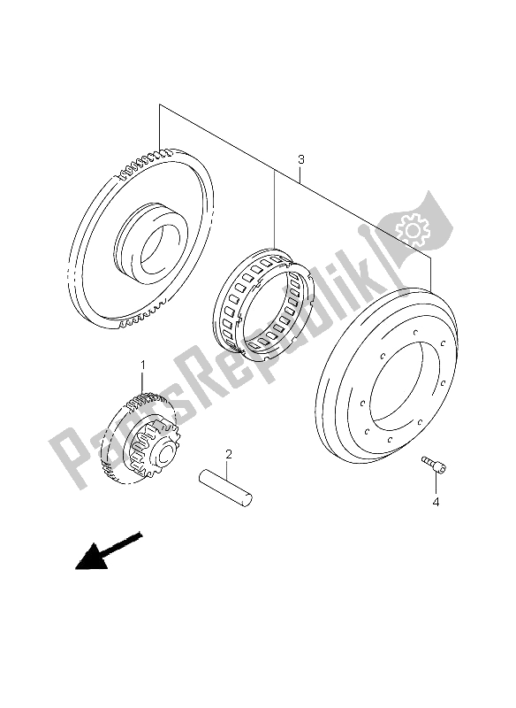 All parts for the Starter Clutch of the Suzuki SV 650 Nsnasa 2009