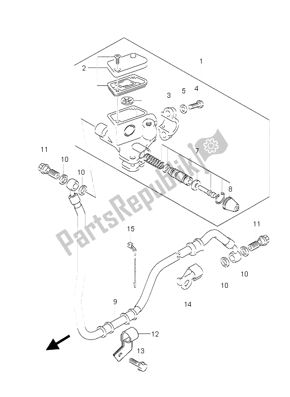 Tutte le parti per il Pompa Freno Posteriore del Suzuki AY 50A LC Katana 2005