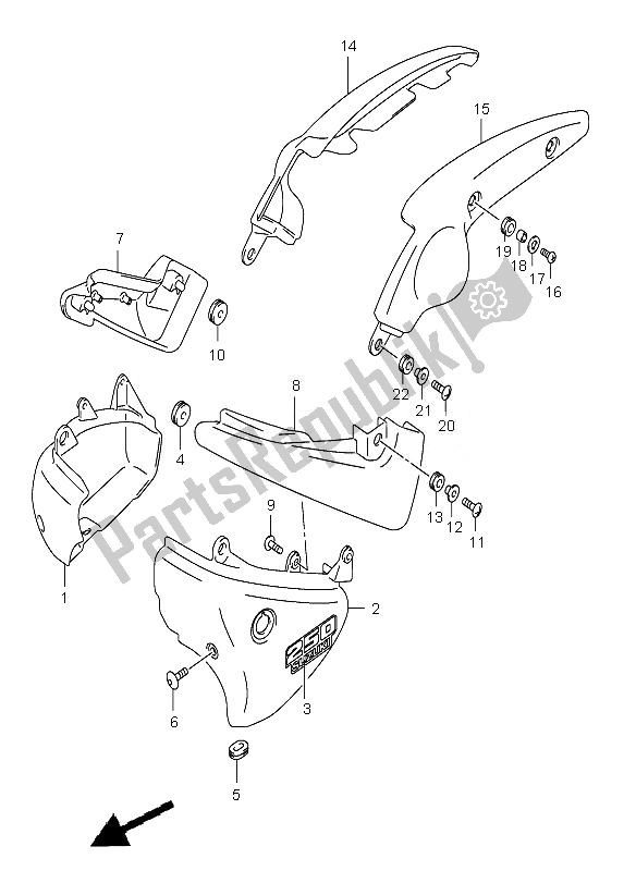 Tutte le parti per il Copertura Del Telaio del Suzuki VL 250 Intruder 2007