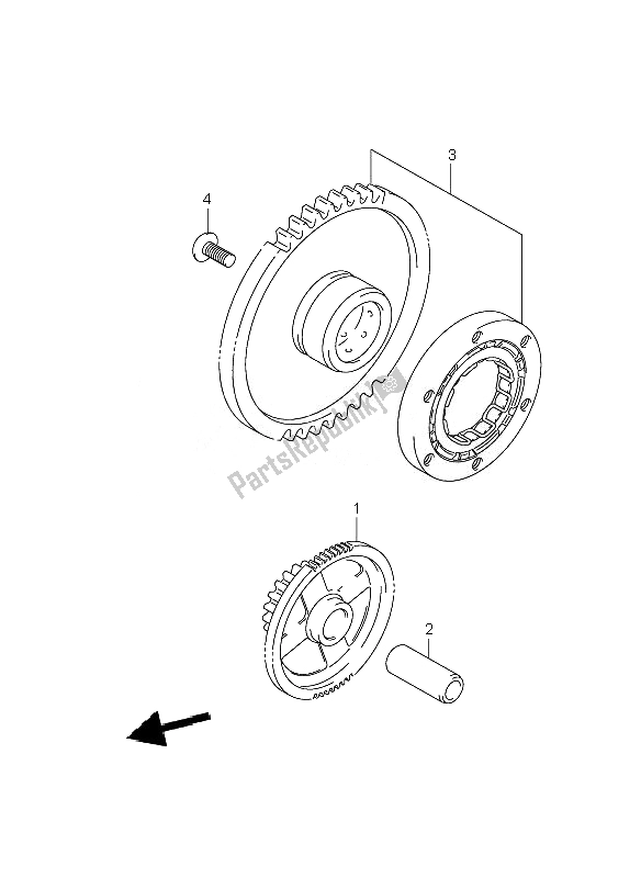 All parts for the Starter Clutch of the Suzuki GSF 1250 SA Bandit 2010