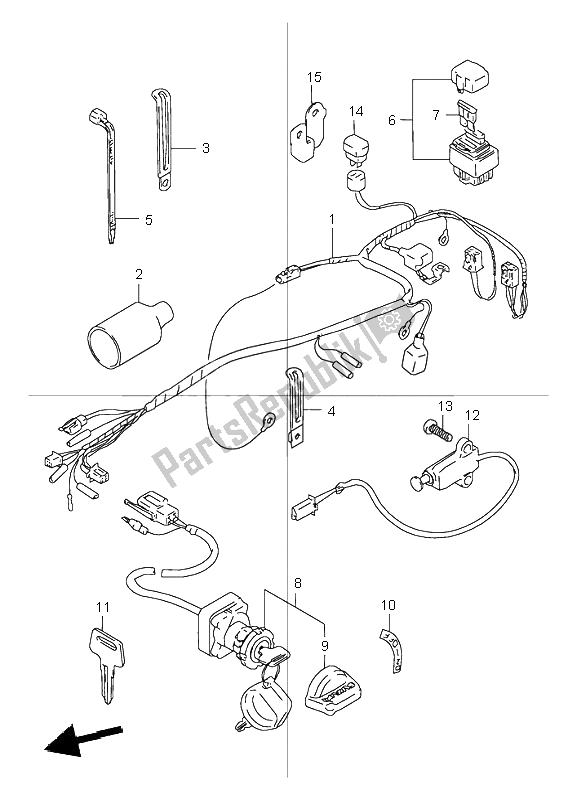 All parts for the Wiring Harness of the Suzuki LT 80 Quadsport 2001