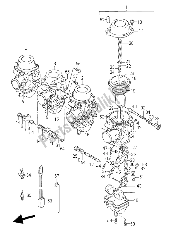 Toutes les pièces pour le Carburateur du Suzuki RF 600R 1997