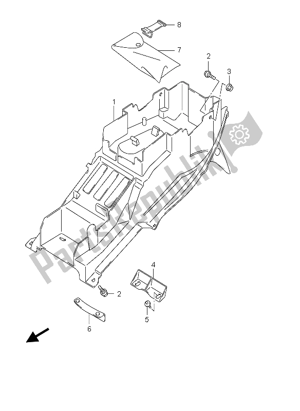 Toutes les pièces pour le Garde-boue Arrière du Suzuki GSX 1300R Hayabusa 2004