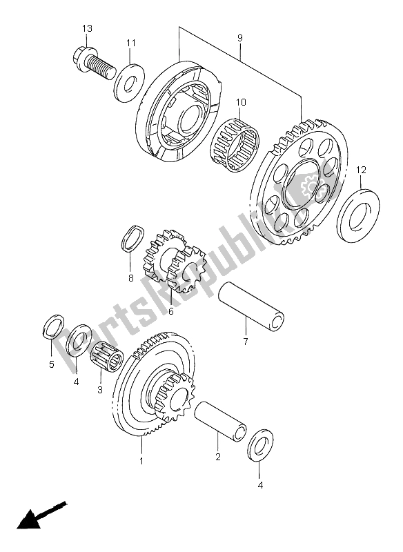 All parts for the Starter Clutch of the Suzuki GSX R 750 1999