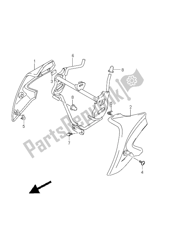 Alle onderdelen voor de Koplampafdekking van de Suzuki GSF 1250A Bandit 2011