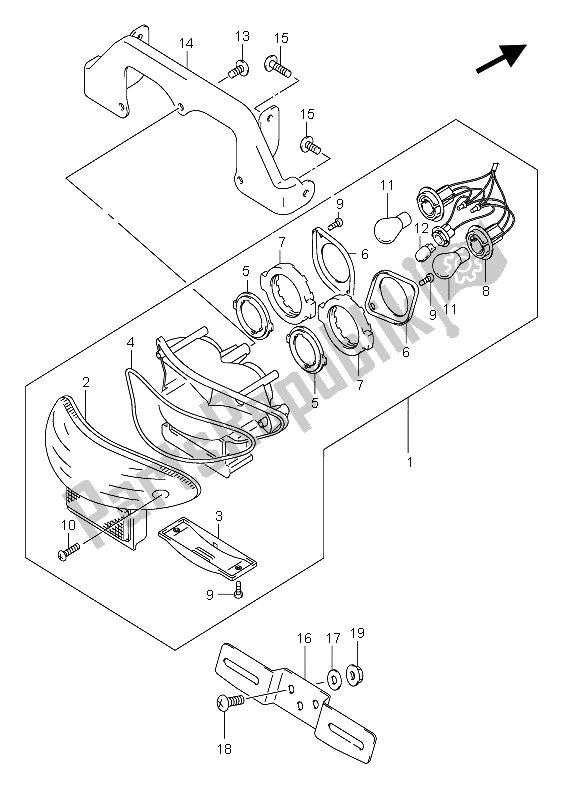 Tutte le parti per il Lampada Di Coda del Suzuki GSX 600F 2006