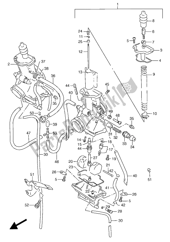 Todas las partes para Carburador (e22) de Suzuki RGV 250 1993