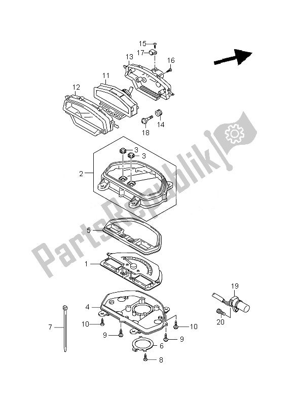 Todas las partes para Velocímetro (vzr1800-uf) de Suzuki VZR 1800 Rnzr M Intruder 2010