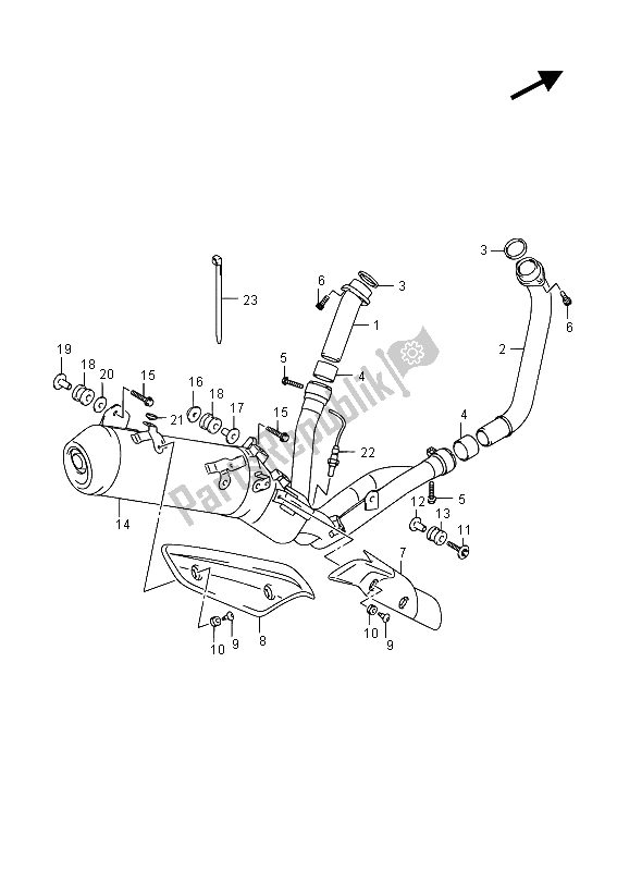 Todas las partes para Silenciador de Suzuki DL 650A V Strom 2015