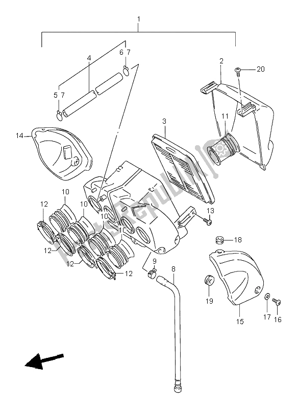 Todas las partes para Filtro De Aire de Suzuki GSF 600N Bandit 1997