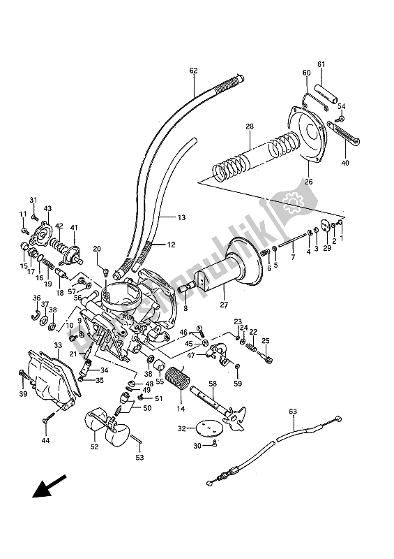 Tutte le parti per il Carburatore (anteriore) del Suzuki VS 750 FP Intruder 1988