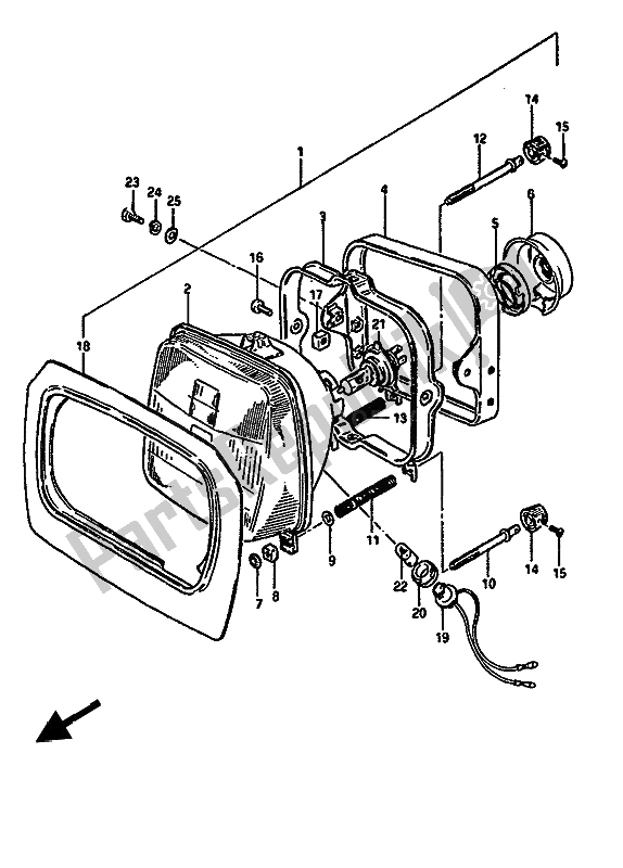 Todas as partes de Farol (gsx550es-ef) do Suzuki GSX 550 Esfu 1986