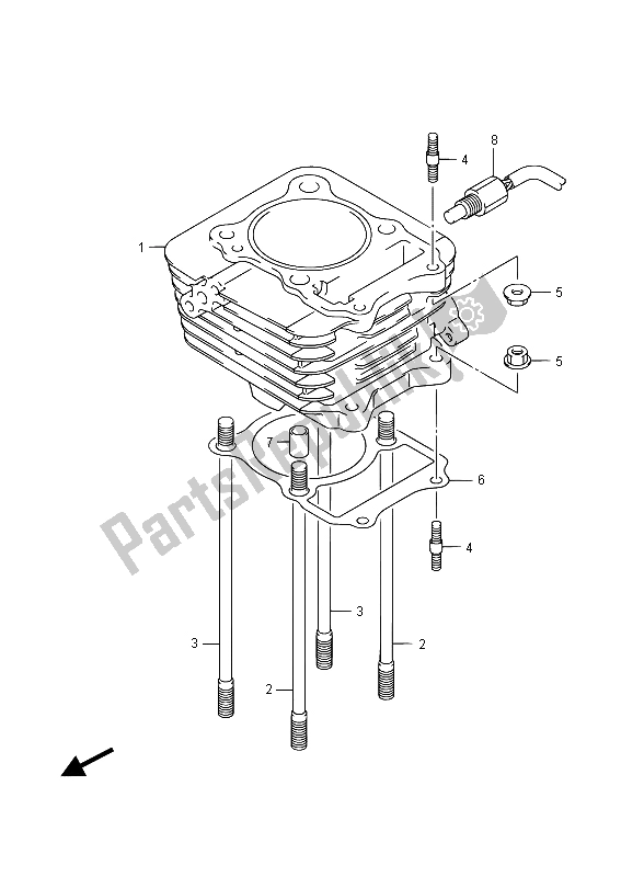 All parts for the Cylinder of the Suzuki RV 125 2015