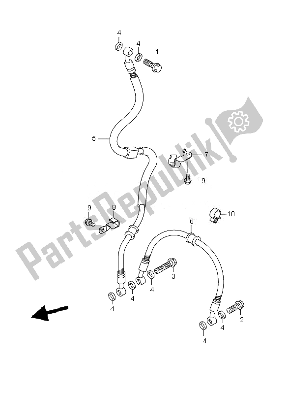 Tutte le parti per il Tubo Freno Anteriore (gsr600-u) del Suzuki GSR 600A 2010