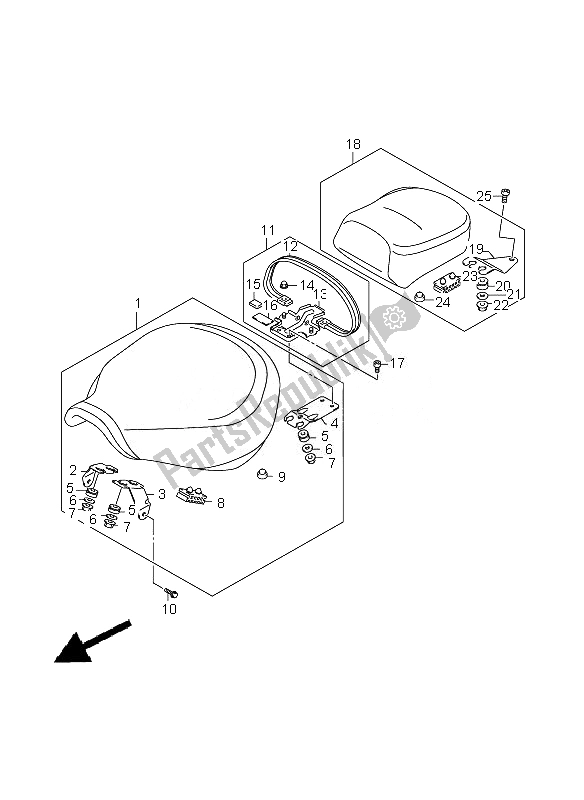 Tutte le parti per il Posto A Sedere del Suzuki VL 1500 Intruder LC 2007